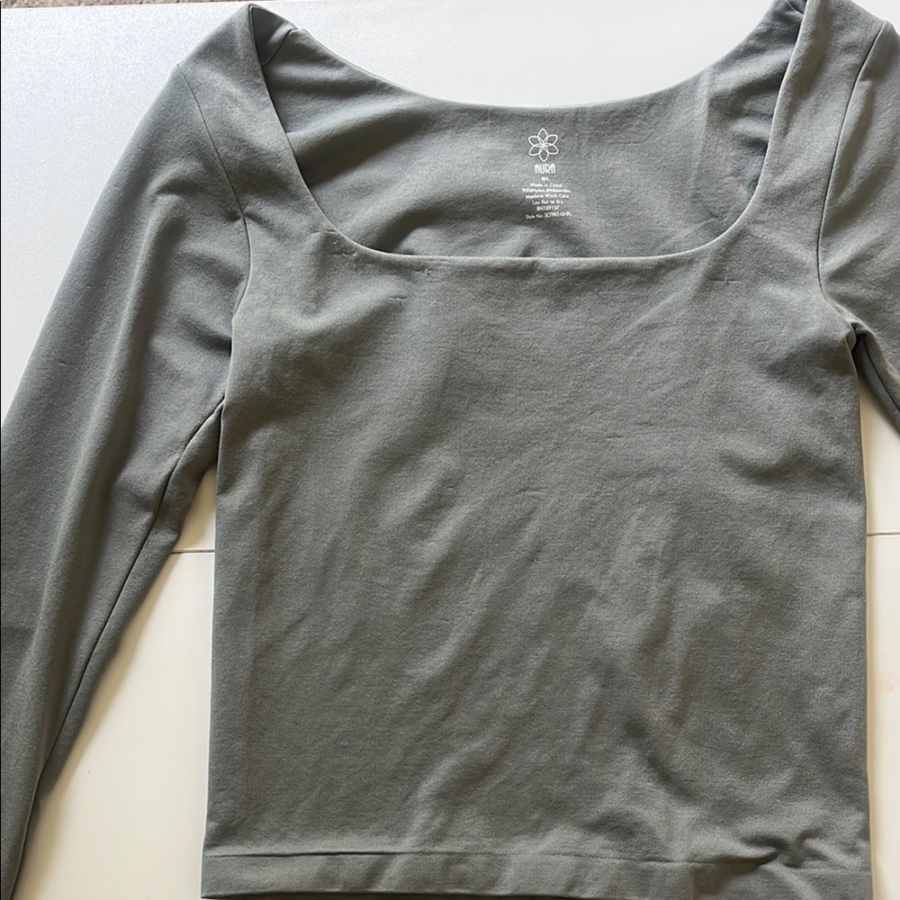 Aura Gray Fitted Bodysuit Blouse